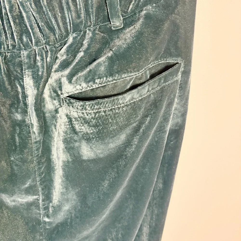Old Navy Trousers Womens XL Green Taylor Wide Leg Velvet Extra High-Rise Pleated - Picture 4 of 8